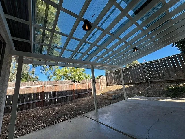 Installed lighting for outdoor patio for hosting at night outdoors