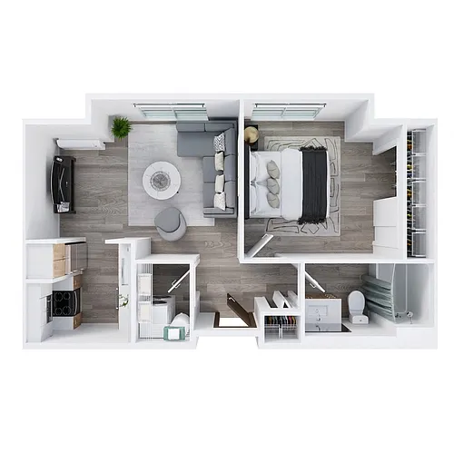 Floor plan 1X1 B