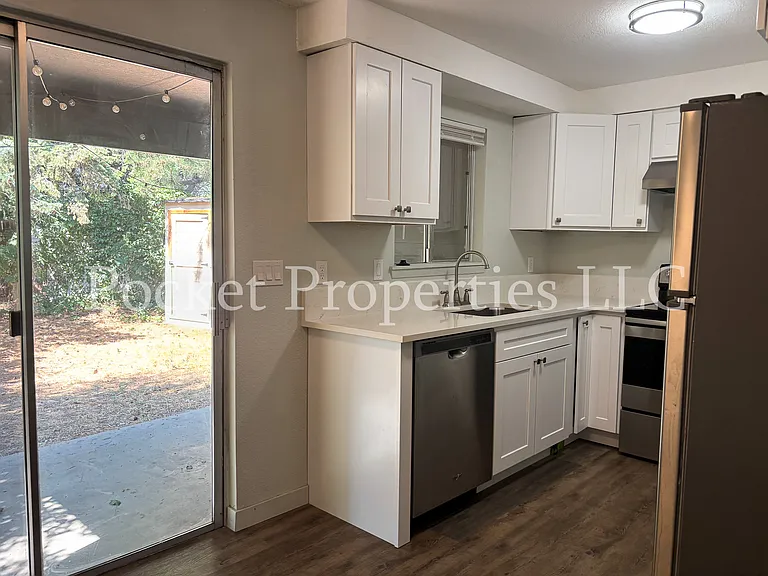 Kitchen with backyard access