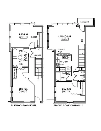 Floor plan 3 Bedrooms 3 Baths Townhouse