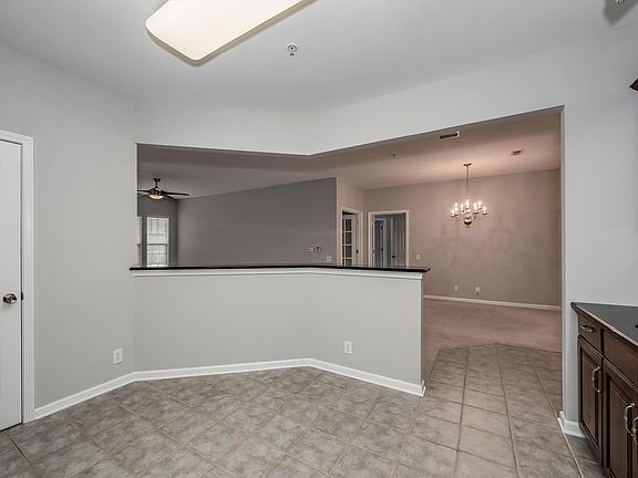 Kitchen open to living area