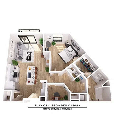 Floor plan C3 1+Den X1