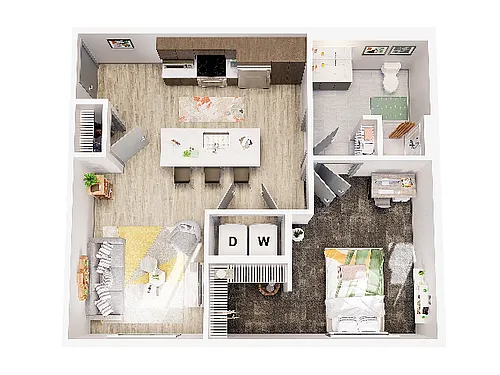 Floor plan 1 Bedroom XL