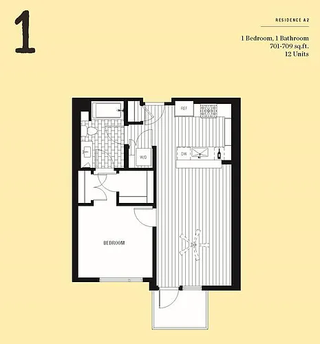 Floor plan 1X1 - 701