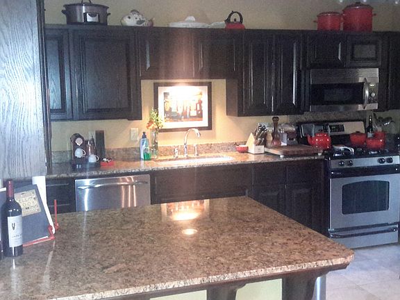 Kitchen opens, granite around