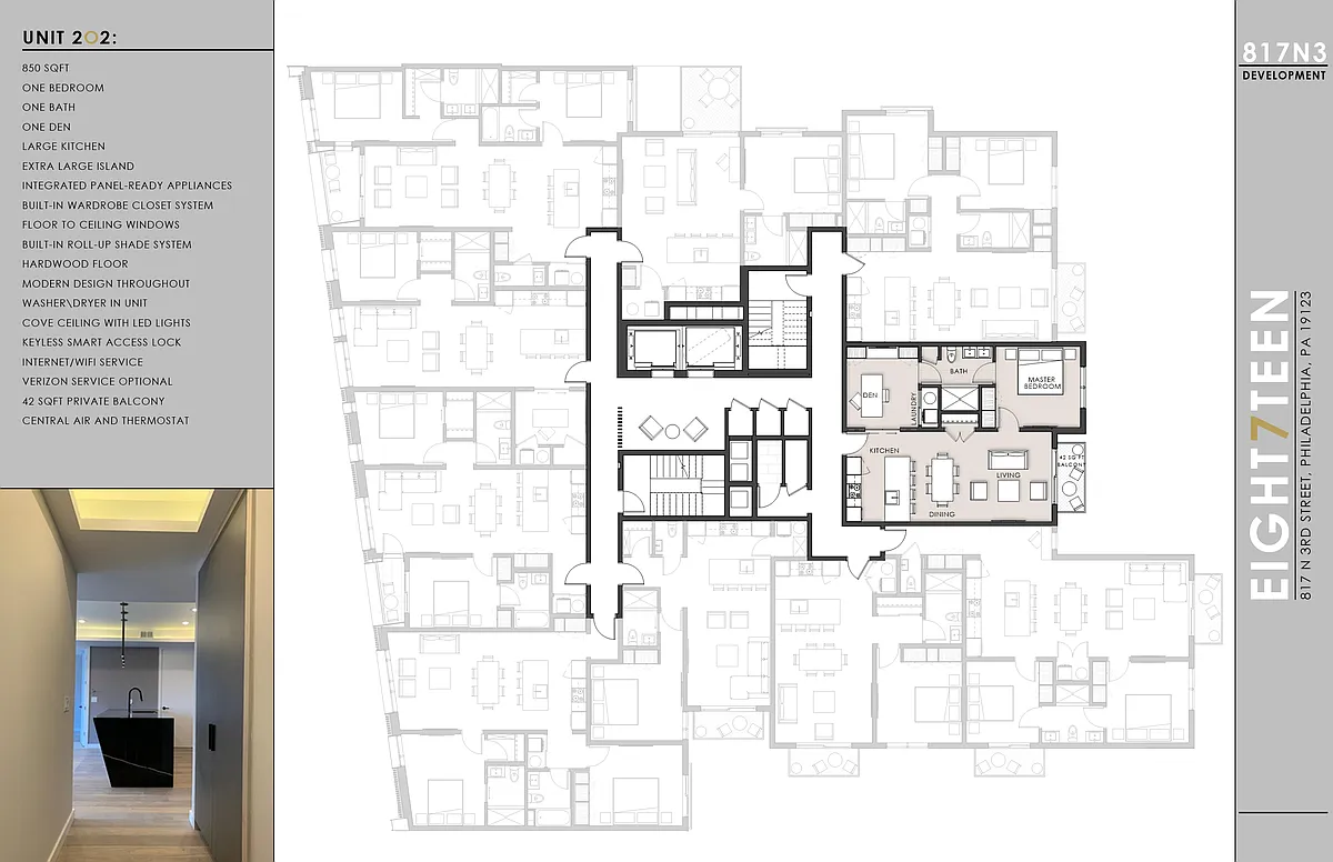 Floor plan 1BR 1 DEN 1 BATH with Balcony