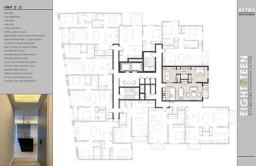 Floor plan 1BR 1 DEN 1 BATH with Balcony