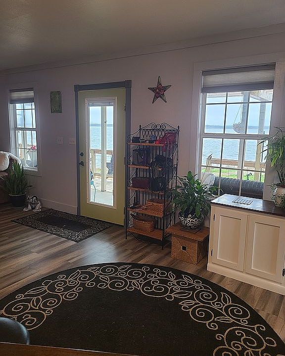 living room with water view