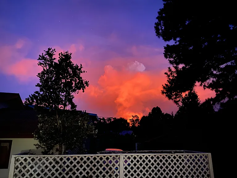 Witness the plume and lava glow from the side deck during volcano eruptions, currently occurring about once every two weeks.
