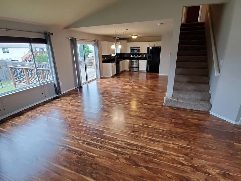 Living Room into Dining/Kitchen