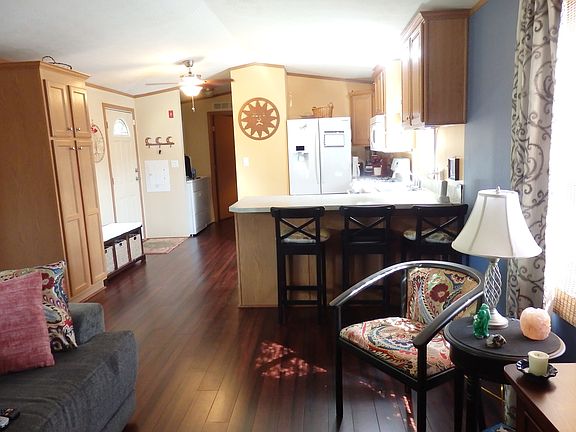 living room into kitchen