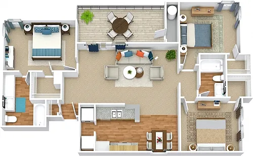 Floor plan 3 Bedroom 2 Bathroom
