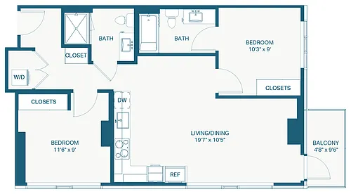 Floor plan 2x2 E3 Puget