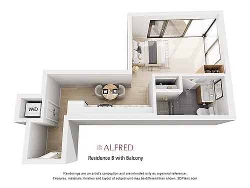 Floor plan Residence B with Balcony
