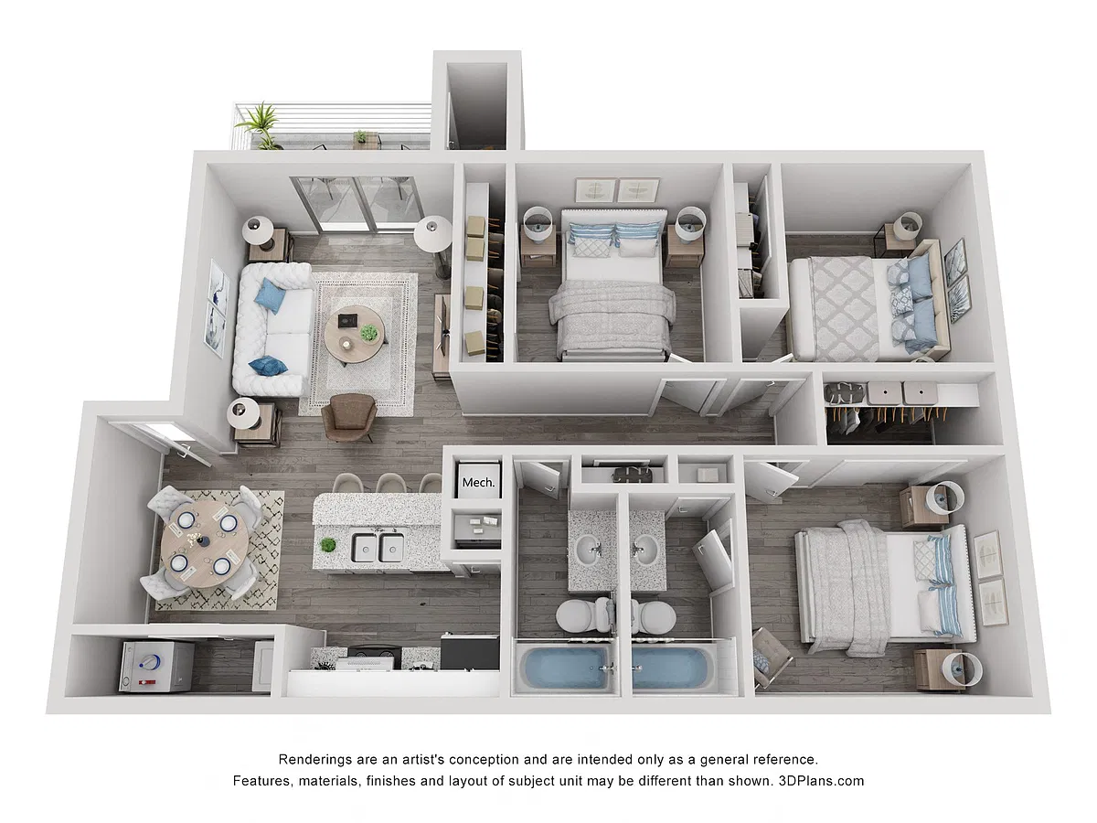 Floor plan Evergreen - 3 Bedrooms