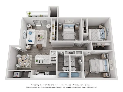 Floor plan Evergreen - 3 Bedrooms