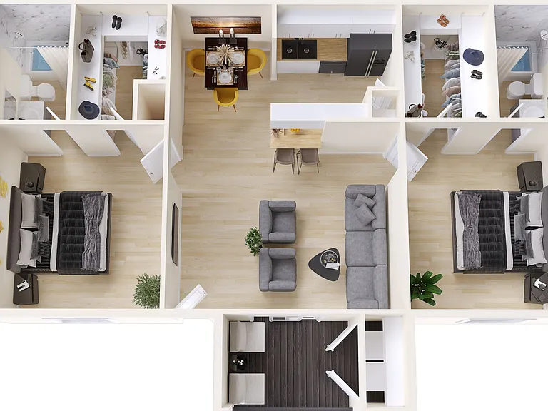 2 Bed 2 Bath (B2R)