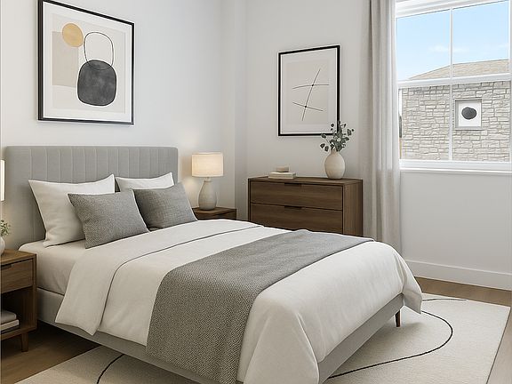 Bedroom with walk in closet