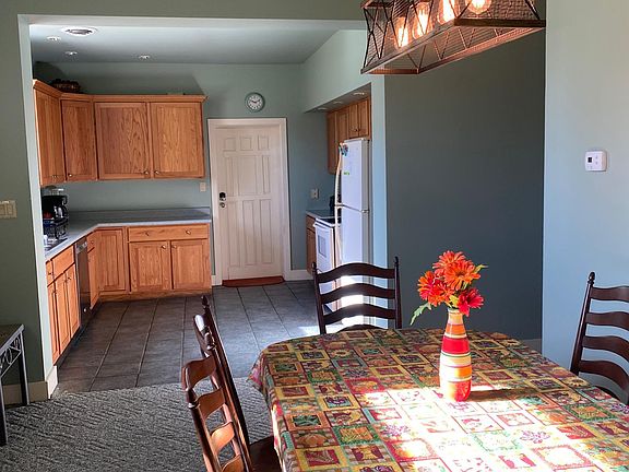 Dining room into kitchen and back door to laundry area.