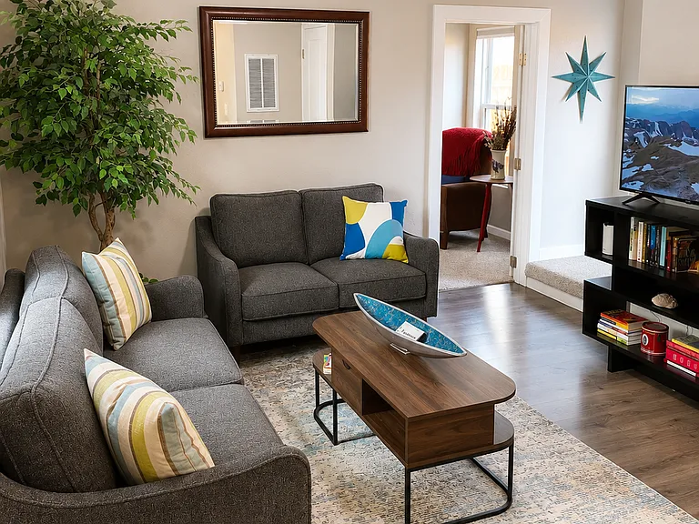 Cozy living room with Smart TV