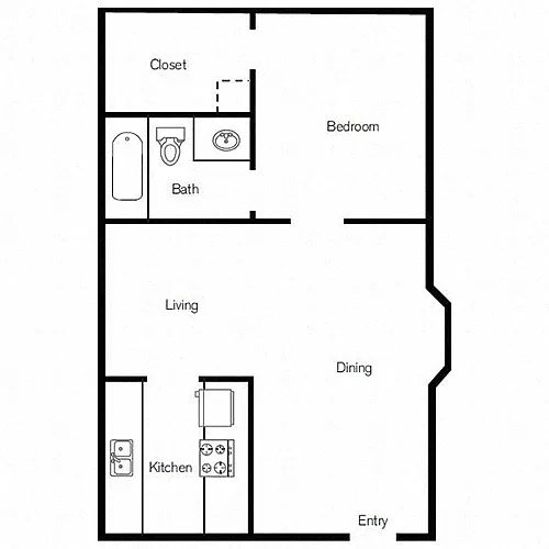Floor plan 1 BED | 1 BATH