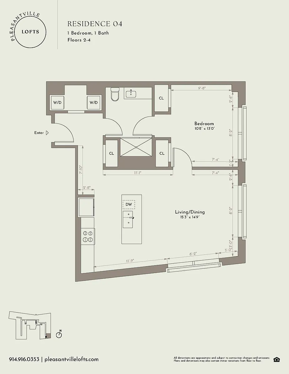 Floor plan 1-Bedroom