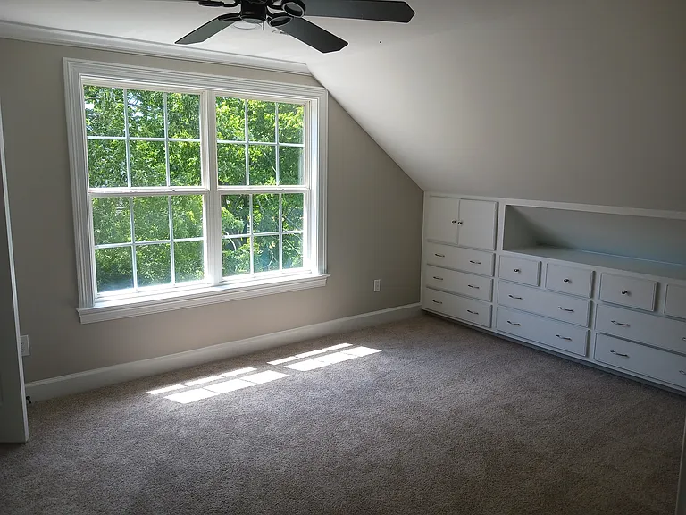 Bedroom #5 with built-in cabinets and walk-in closet