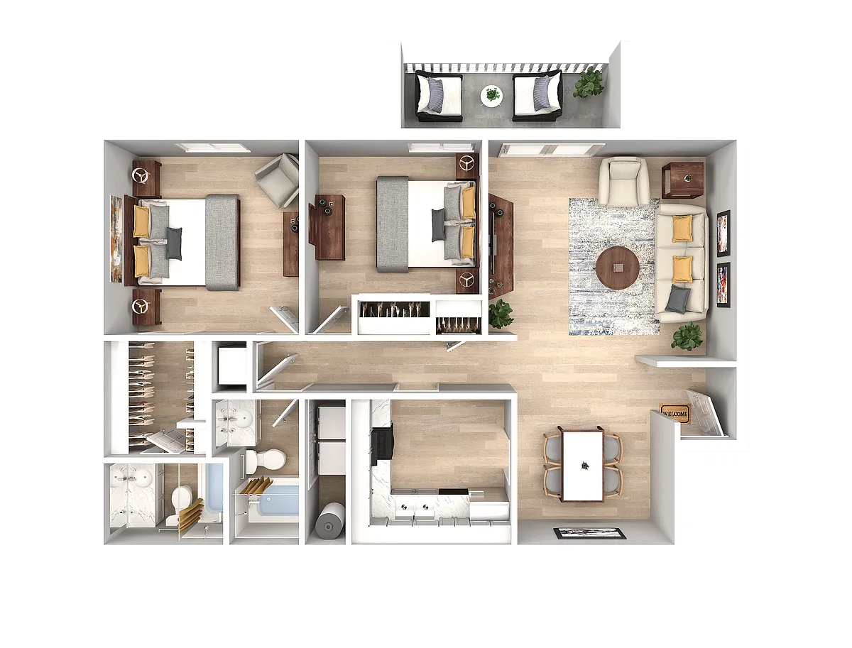 Floor plan 2 Bedroom 2 Bath