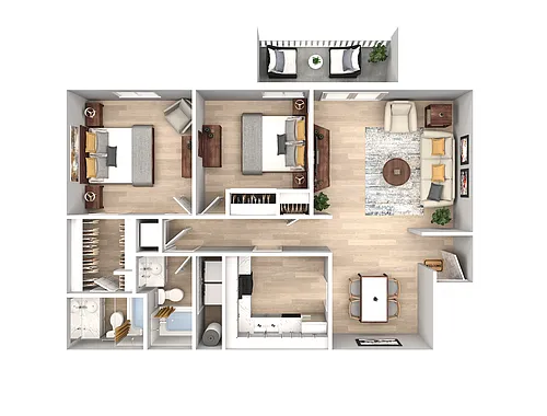 Floor plan 2 Bedroom 2 Bath