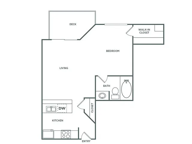 Floor plan Studio (550 SF)