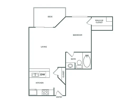 Floor plan Studio (550 SF)