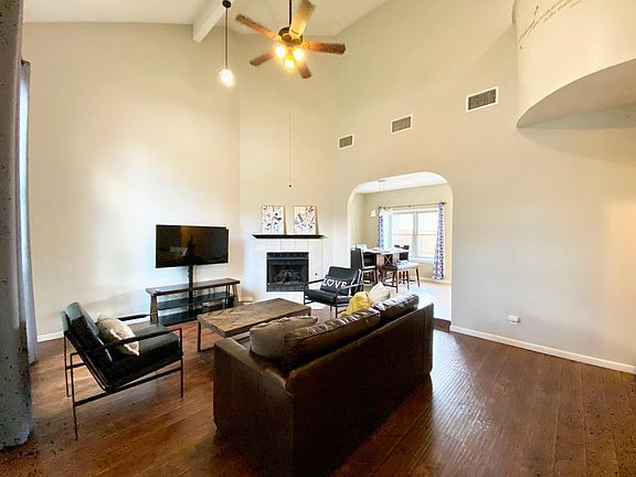 High ceiling living room