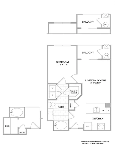 Floor plan 1 Bed/1 Bath-A1