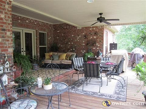 Deck with fan and outside cooking area