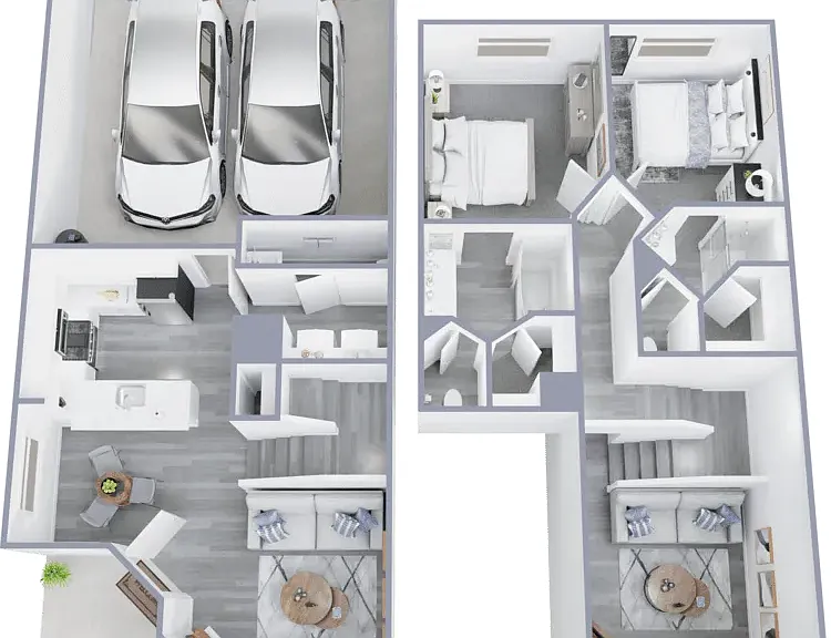 The Bellasera Townhome Renovated Floorplan Diagram