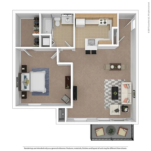 Floor plan Traditional 1 Bedroom