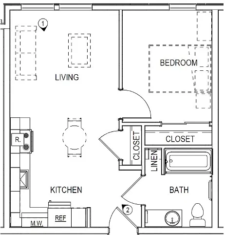Floor plan One Bedroom