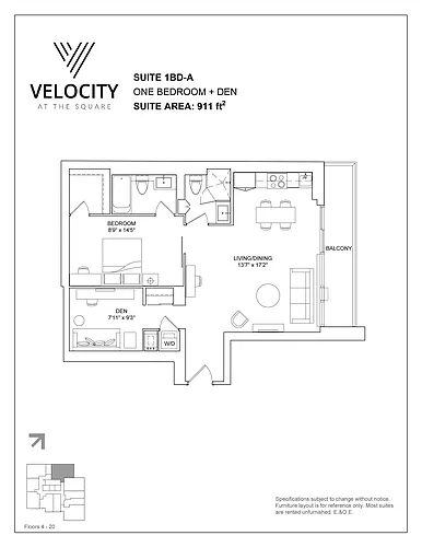 Floor plan 1BD-A