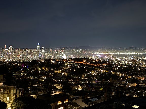 Night view of downtown SF and east bay