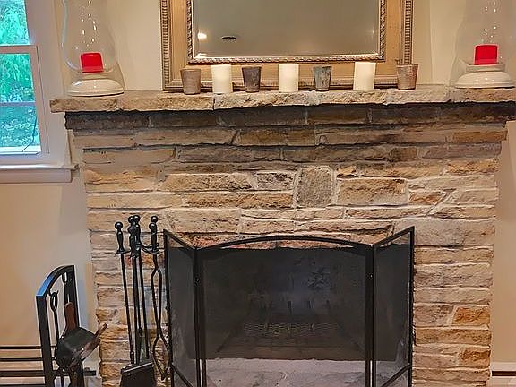 beautiful stone fireplace