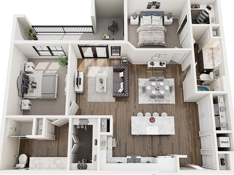 B2 floor plan Lenox at The Grid