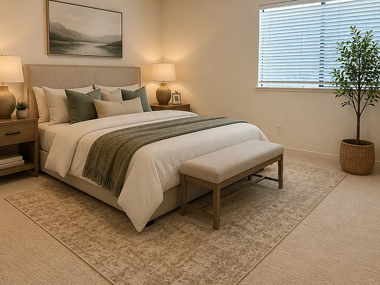 Primary suite - virtually staged