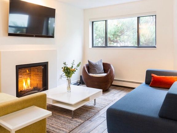 Living room with gas fireplace