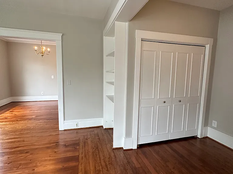 Foyer, living room and dining room