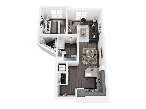 Floor plan 1x1-1BDF