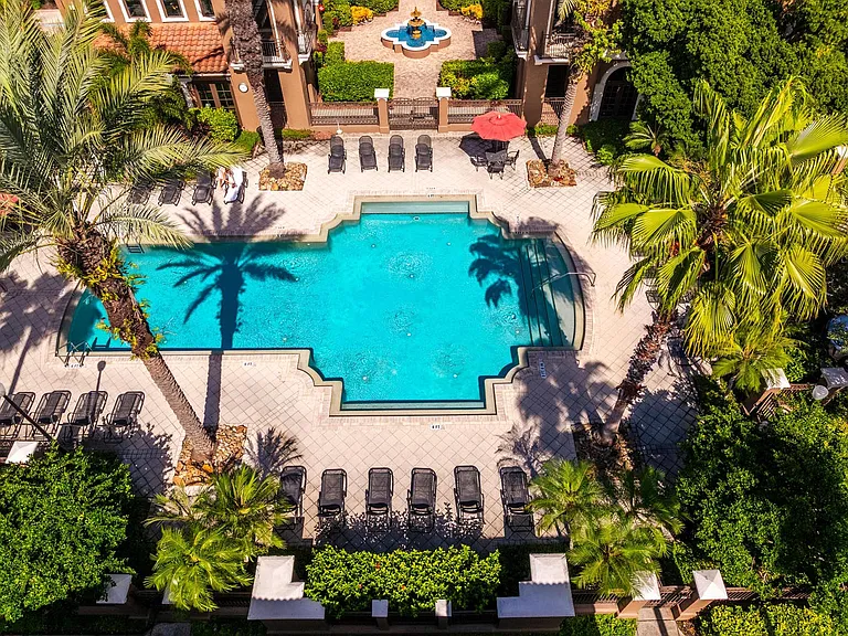 Clubhouse and pool aerial