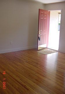 front door/living room/red oak hardwood flooring