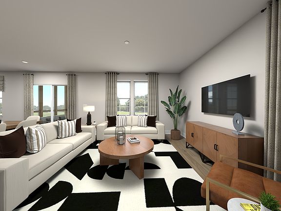 Great room in the Quinton floorplan at Meritage Homes.