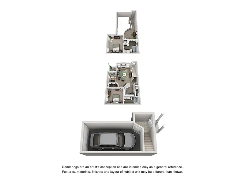 Floor plan Two-Story + Loft + Attached Garage B6