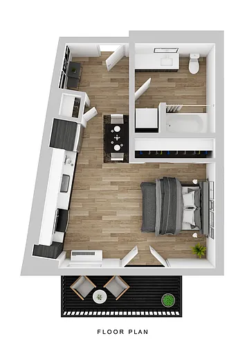 Floor plan Klipsan - Studio D Medium Balcony